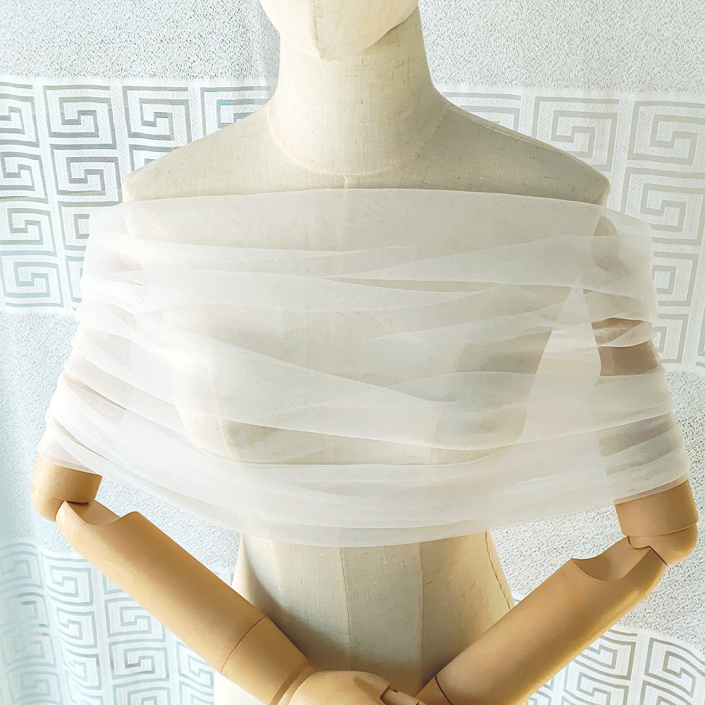 Women Pleated Tulle Sheer Wrap - مراجعة Stole Wedding Shawl وسعره