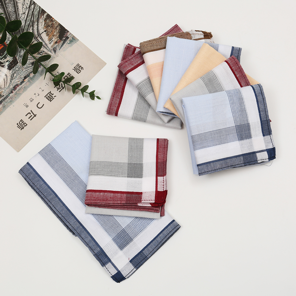 Men's Pure Cotton Yarn-Dyed Ha - مراجعة Handkerchief Cotton Men وسعره
