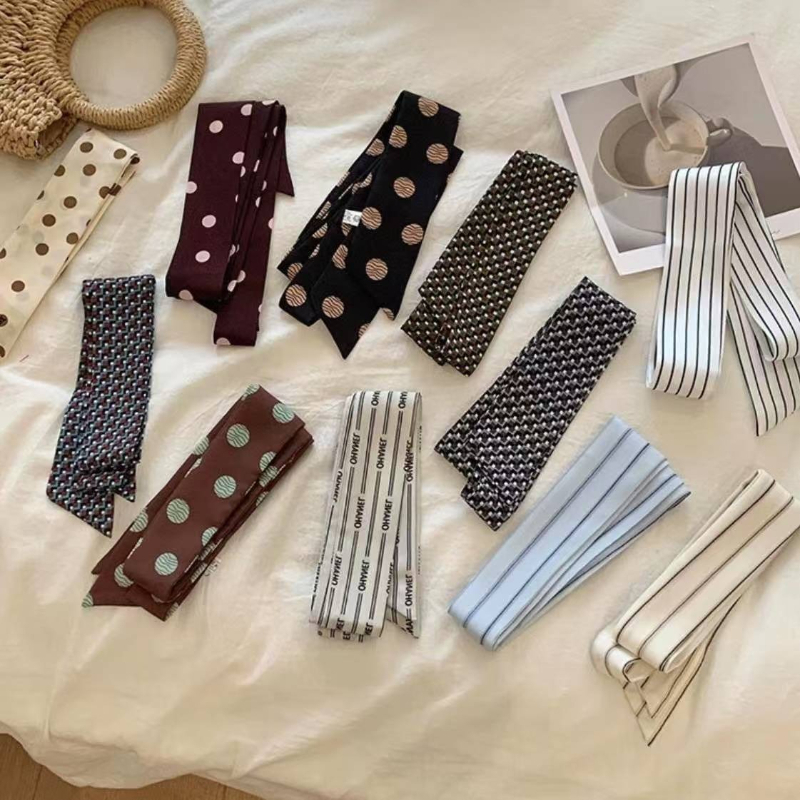 Polka Dot and Striped Print Sc - مراجعة Silk Tie Striped وسعره