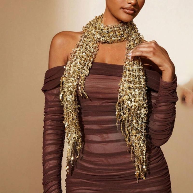 Y3NE Embellished Sequins Weddi - مراجعة Stole Wedding Shawl وسعره
