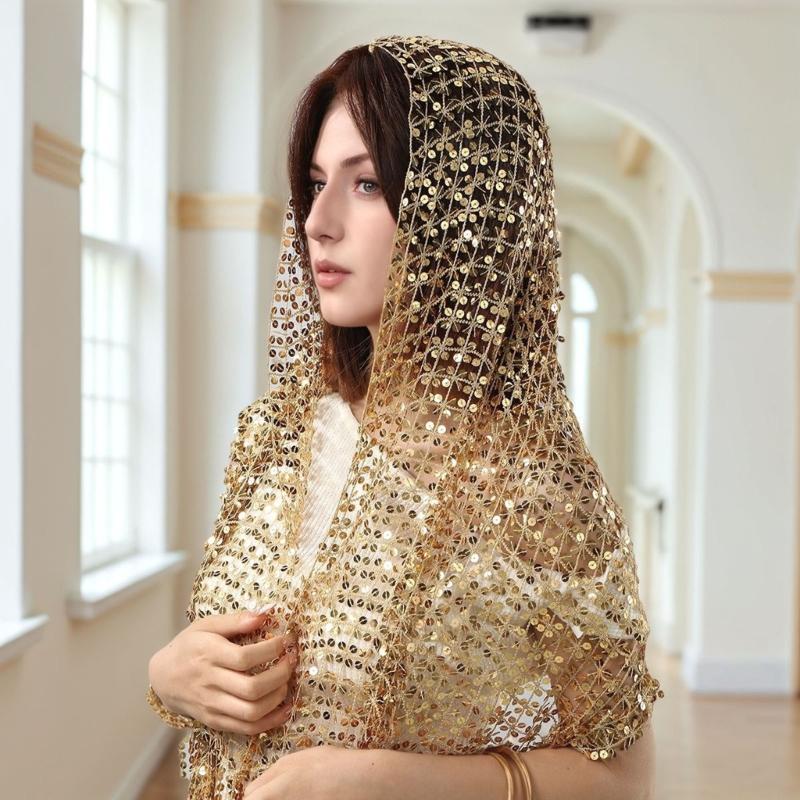 Y3NE Embellished Sequins Weddi - مراجعة Stole Wedding Shawl وسعره