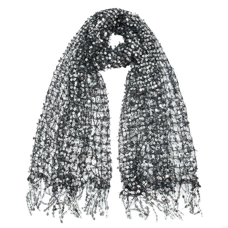 Y3NE Embellished Sequins Weddi - مراجعة Stole Wedding Shawl وسعره