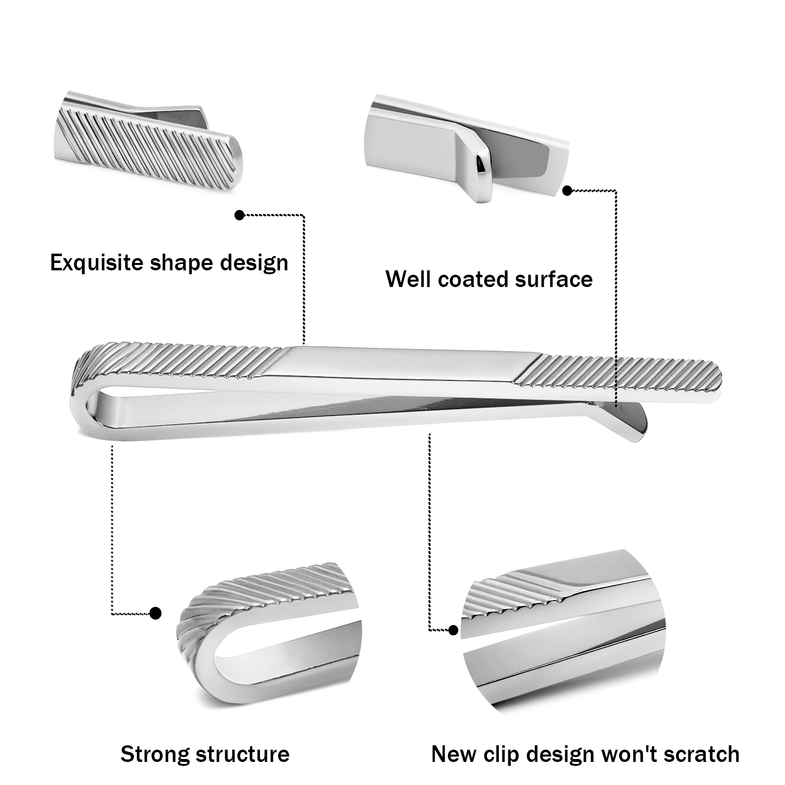 TAIGRAMA 2.5 inch Tie Clip for - مراجعة Tie Bar Set Gift وسعره