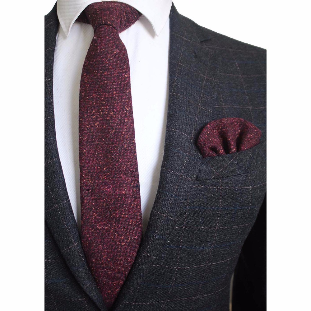 Ricnais 8cm Wool Necktie Solid - مراجعة Handkerchief Cotton Men وسعره