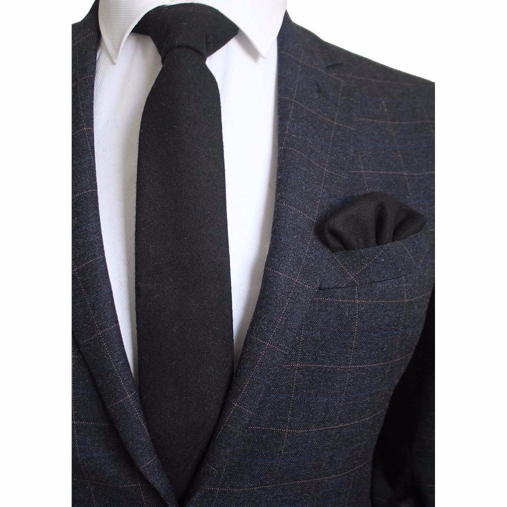 Ricnais 8cm Wool Necktie Solid - مراجعة Handkerchief Cotton Men وسعره