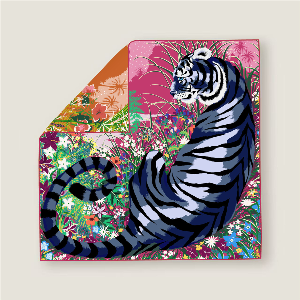 70CM Curled Edge Twill Silk Sq - مراجعة Scarf Silk Square وسعره