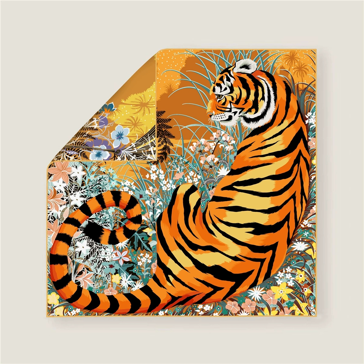 70CM Curled Edge Twill Silk Sq - مراجعة Scarf Silk Square وسعره