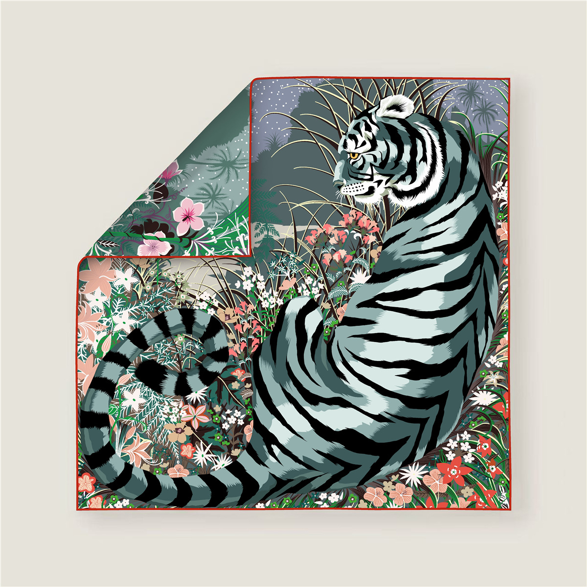 70CM Curled Edge Twill Silk Sq - مراجعة Scarf Silk Square وسعره