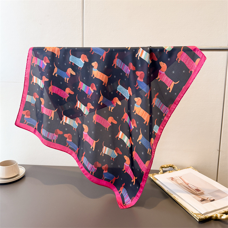 Ladies Cotton Dog Printed Squa - مراجعة Bandana Cotton وسعره
