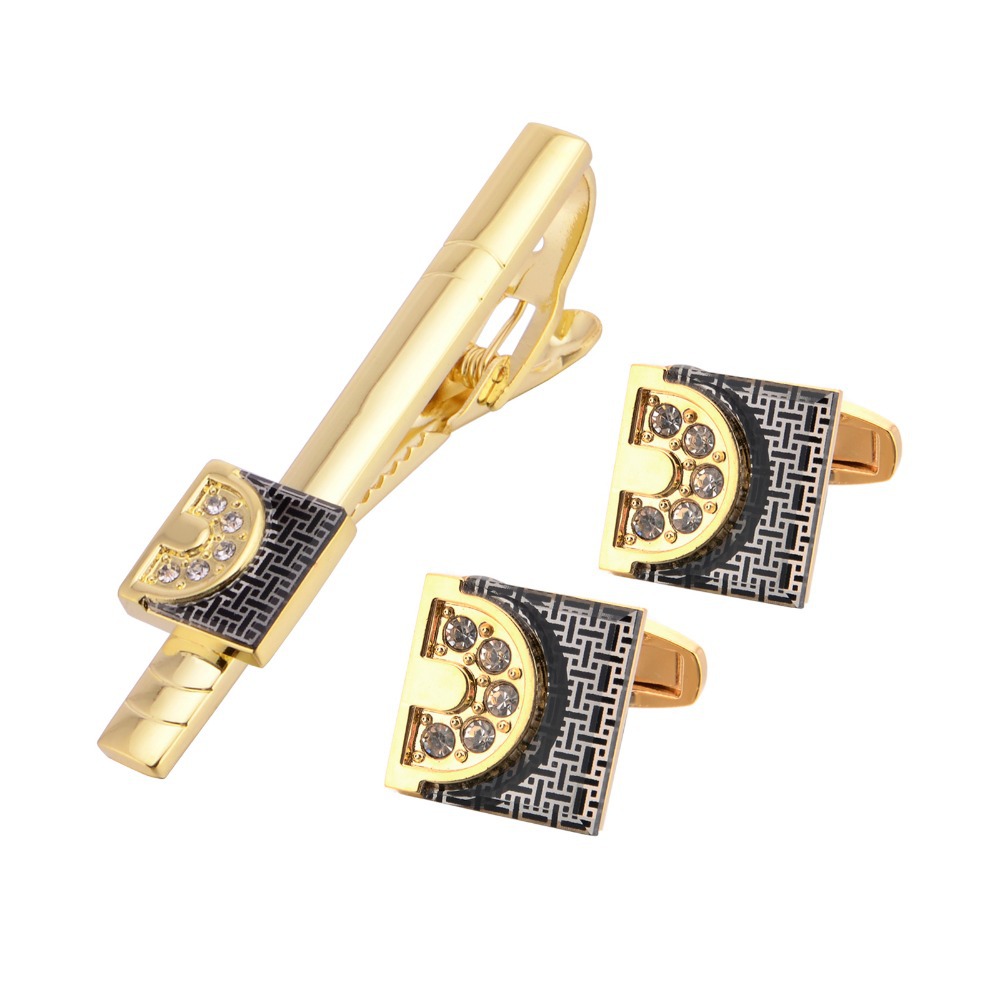 Gold Tone Cufflinks Tie Bar Se - مراجعة Tie Bar Set Gift وسعره