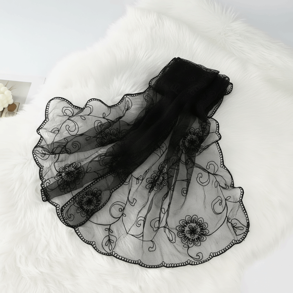 Lace Scarf Embroidered Floral  - مراجعة Stole Wedding Shawl وسعره