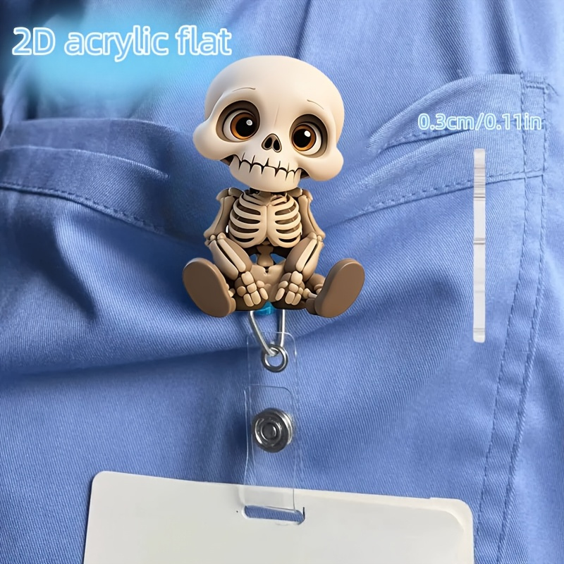 2D Flat, Acrylic Dazed Skull H - مراجعة Lanyard Badge Holder وسعره