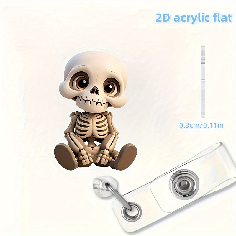 2D Flat, Acrylic Dazed Skull H - مراجعة Lanyard Badge Holder وسعره