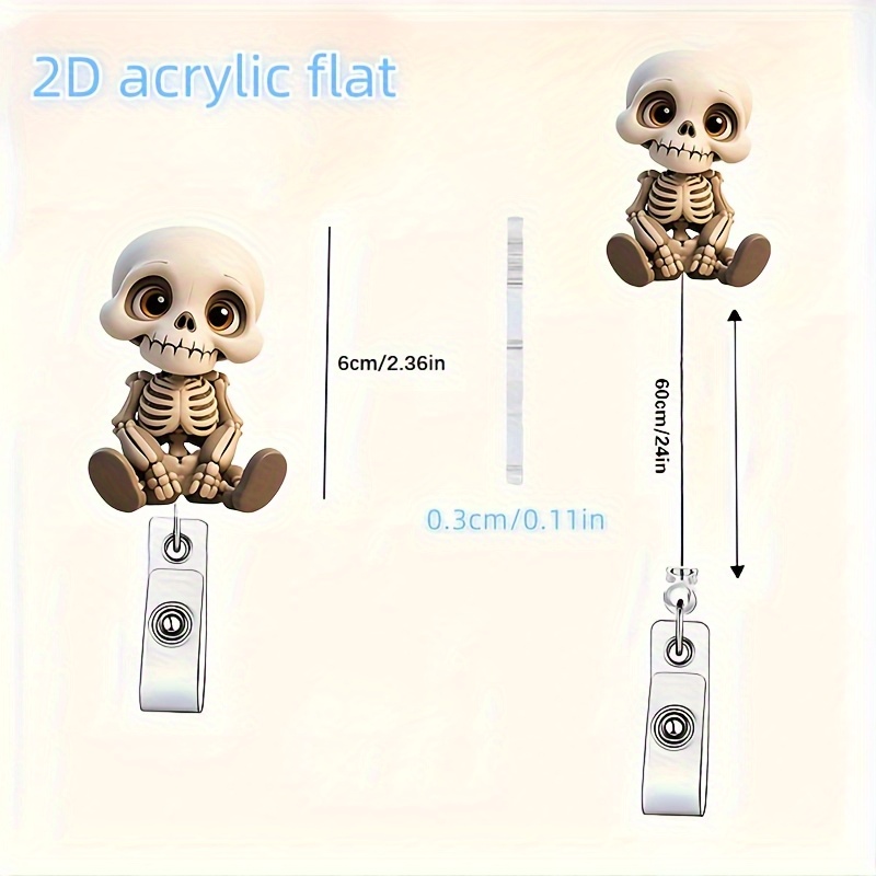 2D Flat, Acrylic Dazed Skull H - مراجعة Lanyard Badge Holder وسعره